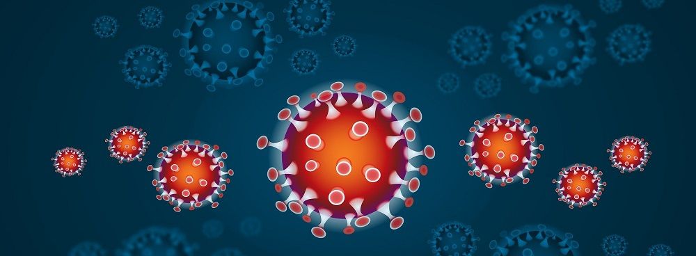 Image of coronavirus molecule on blue background - Stein Tree Service