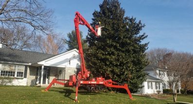 spider compact lift used for tree trimming and shrub pruning