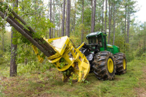 Tree Removal in right of way clearing project with equipment